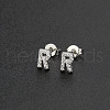 Brass Micro Pave Clear Cubic Zirconia Stud Earrings FS-WGC2F12-18-1