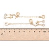 Rack Plating Moon & Star Brass Clear Cubic Zirconia European Safety Chains KK-F879-24G-3