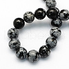 Natural Snowflake Obsidian Round Beads Strands X-G-S172-8mm-2