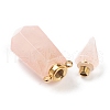 Faceted Natural Rose Quartz Pendants G-H252-D07-3
