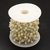 Faceted Rondelle Handmade Electroplate Glass Beaded Chains CHC-L029-01-2