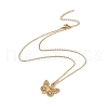Initial Letter with Butterfly Pendant Necklace NJEW-C026-01G-J-2