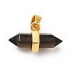 Natural Smoky Quartz Double Terminal Pointed Pendants G-P481-01G-06-2