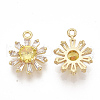Brass Micro Pave Cubic Zirconia Pendants X-ZIRC-K082-001C-2