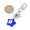 Evil Eye Lampwork Pendant Decorations HJEW-JM01997-04-4