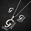 201 Stainless Steel Pendant Necklaces & Stud Earrings Sets WG00841-07-1