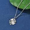 Clover 304 Stainless Steel Pendant Necklaces NJEW-M109-01P-3
