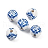 Spray Painted Wood European Beads WOOD-F017-08A-1