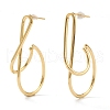 Brass Half Hoop Earrings EJEW-A056-36G-1