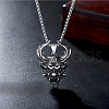 Titanium Steel Evil Skull Pendant Necklace SKUL-PW0001-134-3