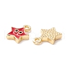 Rack Plating Eco-friendly Brass Enamel Charms KK-D073-01G-NR-4