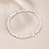 Plastic Pearl Round Beaded Stretch Bracelets for Women WGC81DB-09-1