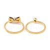 Bowknot 304 Stainless Steel Finger Ring Set for Women RJEW-C086-09-G-3