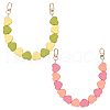 Gorgecraft 2Pcs 2 Colors Heart Acrylic Bead Bag Straps DIY-GF0006-68-1