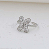 Brass Micro Pave Clear Cubic Zirconia Cuff Rings FS-WG17FF6-24-1