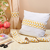 Polyester Jacquard Leaf Ribbon OCOR-WH0097-08C-5