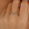 925 Sterling Silver Pave Cubic Zirconia V-shaped Finger Rings for Women DZ3056-2-7