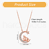 Chinese Zodiac Necklace Pig Necklace 925 Sterling Silver Rose Gold Piggy on the Moon Pendant Charm Necklace Zircon Moon and Star Necklace Cute Animal Jewelry Gifts for Women JN1090L-2