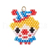 April Fool Glass Seed Beaded Joker Pendants PALLOY-MZ00587-1
