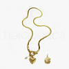 304 Stainless Steel Letter and Heart Pendant Necklaces for Women FS-WG694DF-07-1