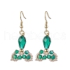 Fishtail 304 Stainless Steel Glass Dangle Earrings EJEW-MZ00458-02-2