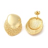Real 18K Gold Plated Brass Stud Earrings EJEW-G382-10A-G-1