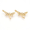 Brass Micro Pave Cubic Zirconia Charms KK-N261-74G-1