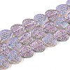 Electroplate Transparent Glass Beads Strands EGLA-N017-04D-1