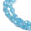Opaque Solid Color Electroplate Glass Beads Strands EGLA-N013-J8mm-B05-3