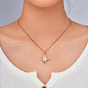 Elegant Hip-hop Style Brass Pave Clear Cubic Zirconia Star Pendant Necklaces for Daily Wear RL1797-1-1