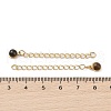 Ion Plating(IP) 316 Surgical Stainless Steel Curb Chain Extender with Gemstone Round Charm STAS-A097-01G-4