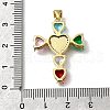 Brass Micro Pave Cubic Zirconia Pendants KK-C090-48G-3