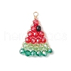 4Pcs 4 Colors Faceted Electroplate Glass Beaded Charms PALLOY-TA00257-3