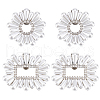   4Pcs 2 Styles Flower & Rectangle Detachable Alloy Rhinestone Shoe Buckle Clips AJEW-PH0011-58P-1