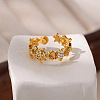 Brass Micro Pave Cubic Zirconia Cuff Rings for Women FS-WGE5B0B-05-1