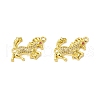 Brass Micro Pave Clear Cubic Zirconia Connector Charms KK-E068-VB020-2