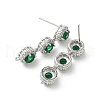 Brass Pave Cubic Zirconia Stud Earring Findings KK-D369-07P-A-2