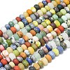 Natural Blue Spot Jasper & Dalmatian Jasper & White Jade Beads Strands G-P575-A30-6x4mm-01-2