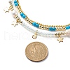 3Pcs 3 Style Natural Pearl & White Moonstone & Synthetic Turquoise & Opalite Beaded Necklaces Set NJEW-JN04000-2
