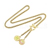 Ion Plating(IP) 304 Stainless Steel Green Yellow Enamel Letter & Eye Pendant Wheat Chain Necklaces STAS-Z102-01G-H-2