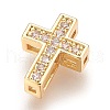 Brass Micro Pave Cubic Zirconia Beads X-ZIRC-F088-027G-1