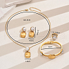 Rectangle Stainless Steel & Imitation Pearl
Bangle & Earrings & Necklaces & Rings Sets for Women ZY1458-2