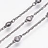 Handmade Brass Cubic Zirconia Chains CHC-P0005-04B-1