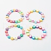 Handmade Polymer Clay Beads Stretch Bracelets BJEW-JB06560-1