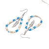 304 Stainless Steel & Glass Seed Beads Dnagle Earrings for Women EJEW-MZ00397-03-4