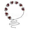 Rose Flower Dark Red Heart Alloy & Epoxy Resin Link Chain Waist Belly Chains for Women FS-WG123DD-01-2