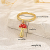 Fruit Pendant Brass Micro Pave Cubic Zirconia Finger Rings for Women SK0908-3-2