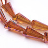 Electroplated Glass Beads Strands EGLA-R014-M-3