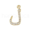 Rack Plating Brass Micro Pave Clear Cubic Zirconia Pendants KK-A224-03P-G-1