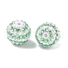 Striped Resin Rhinestone Beads OACR-A037-01I-2